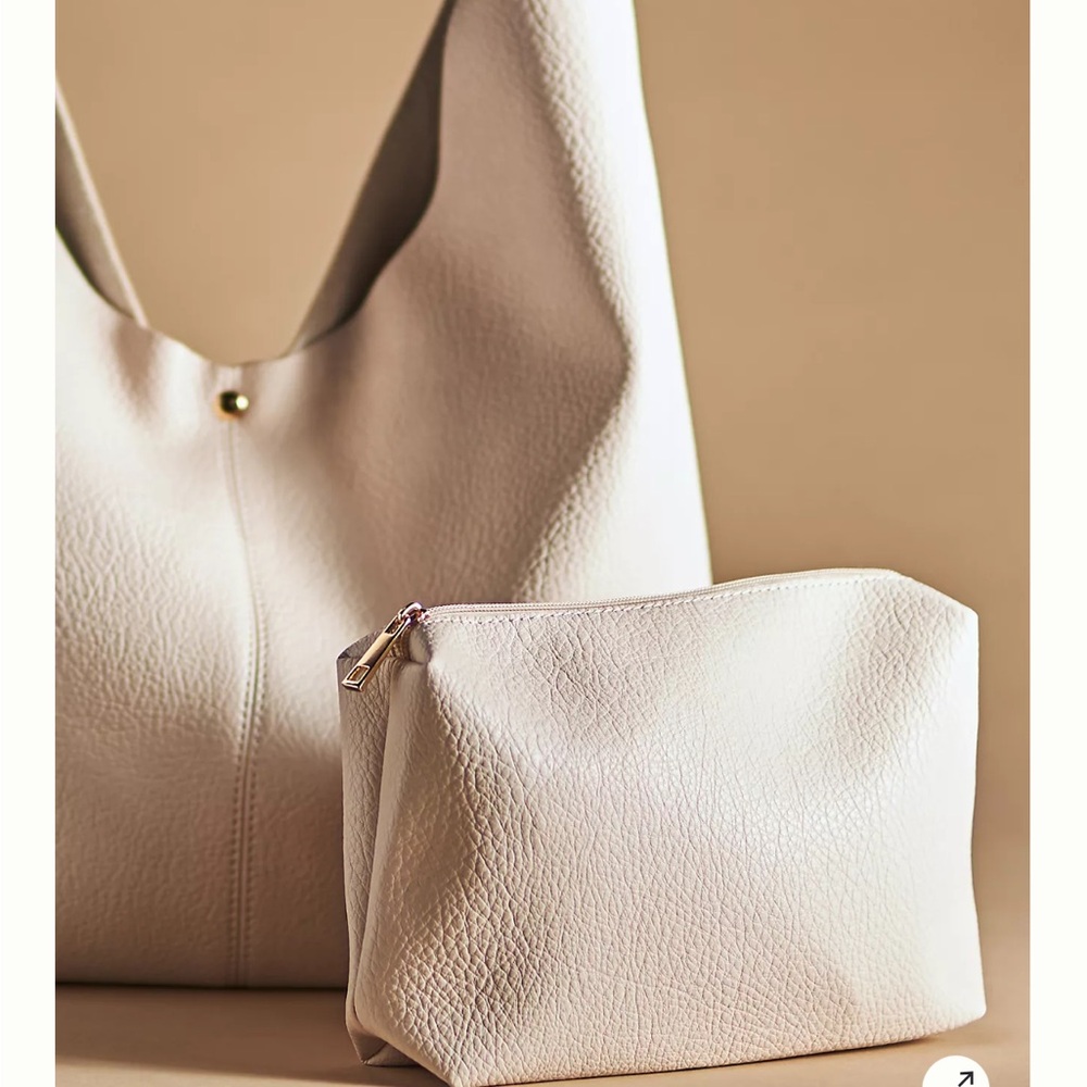 Anthropologie Love Knot Slouchy Bag Elegant Cream Women's Bag - Picture 3 of 3